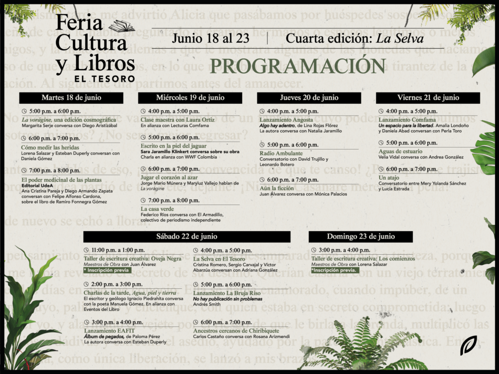 Prográmate con la agenda de ingreso libre en la Feria Cultura y Libros.